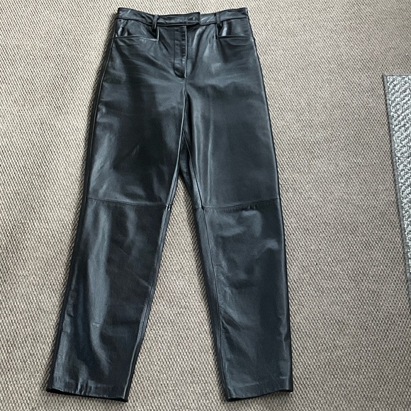 Bedoya & Sky Denim - Vintage Black Leather Straight Leg Pants
